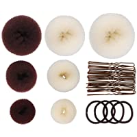 Los mejores  - Donut de Cabello 7 Piezas Donut de Pelo con 4 Gomas de Pelo Y 20 Pinzas en Forma de U- Kit de Hacer Moños para Mujeres…